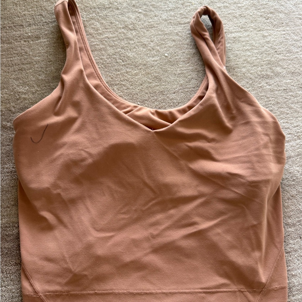 Mauve-Tan Seamless Scoop Neck Tank
